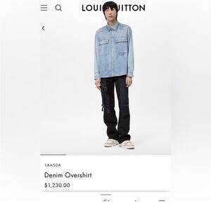 Authentic LV men denim shirt. Size S